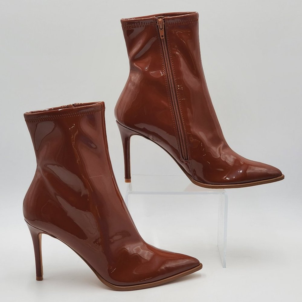 Steve Madden Petraz Cognac Patent Booties - Picture 3 of 17